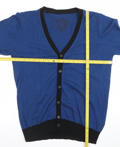 Cedarwood State Men's Blue Cotton V-Neck Cardigan Size L