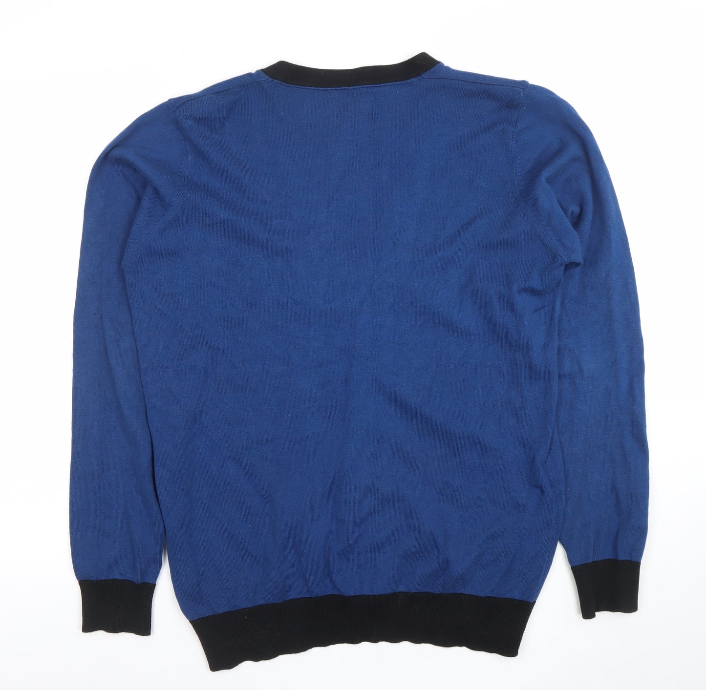 Cedarwood State Men's Blue Cotton V-Neck Cardigan Size L