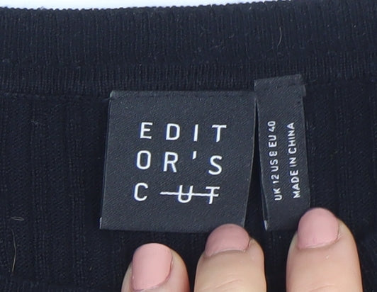 Womens UK Size 12 Editor's Cut Black Pullover Jumper