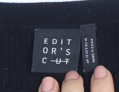 Womens UK Size 12 Editor's Cut Black Pullover Jumper