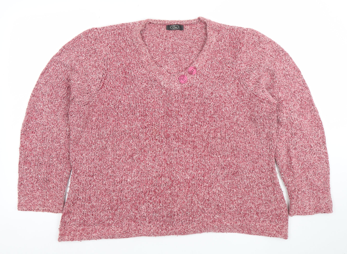 Womens UK Size L BM Pink Pullover Jumper