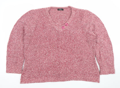 Womens UK Size L BM Pink Pullover Jumper