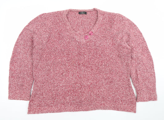 Womens UK Size L BM Pink Pullover Jumper