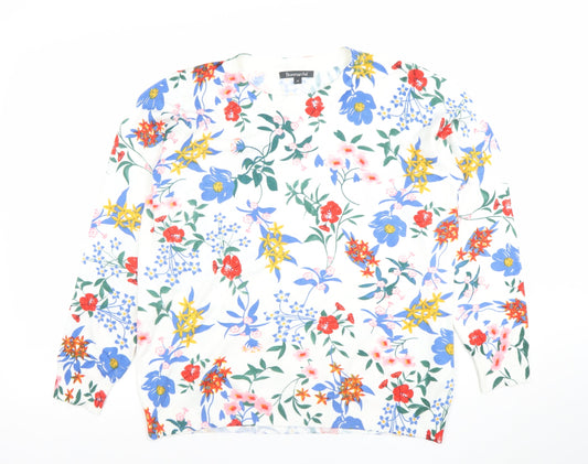 Bonmarché Women's Multicoloured Floral Long Sleeve Knit Top Size 16