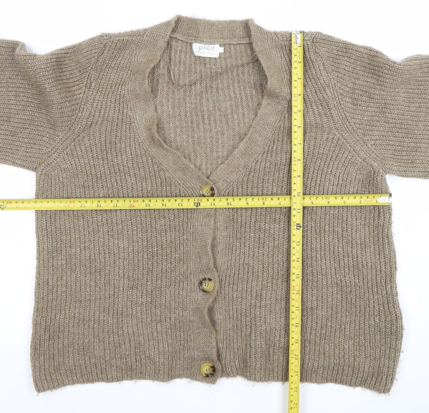 Womens UK Size M Only Beige Cardigan Jumper