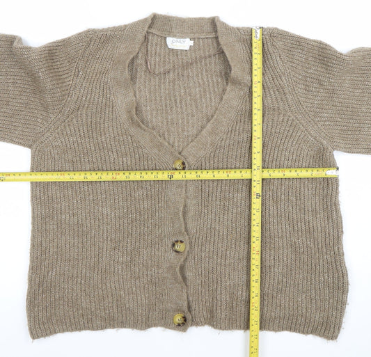 Womens UK Size M Only Beige Cardigan Jumper