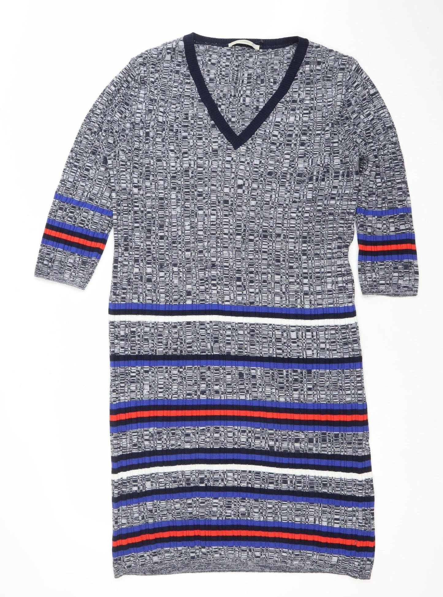 George Women Blue Striped Knee Length Bodycon Dress Size 18