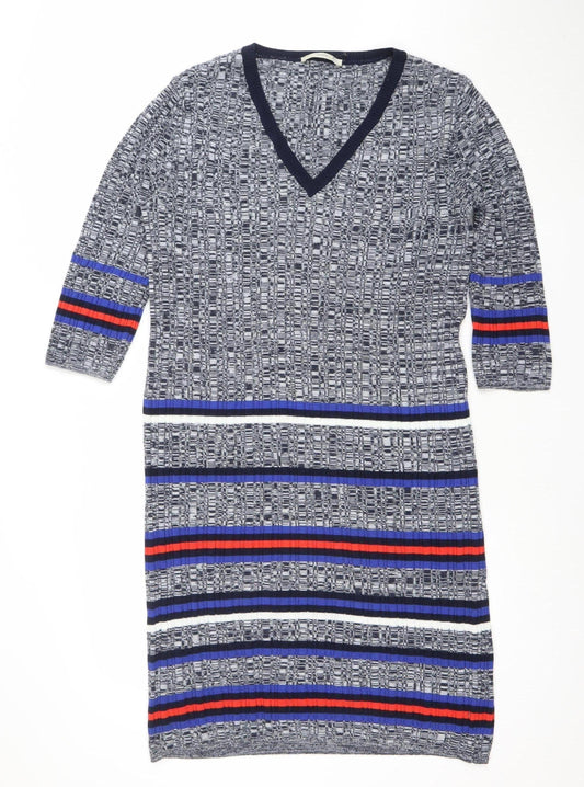 George Women Blue Striped Knee Length Bodycon Dress Size 18