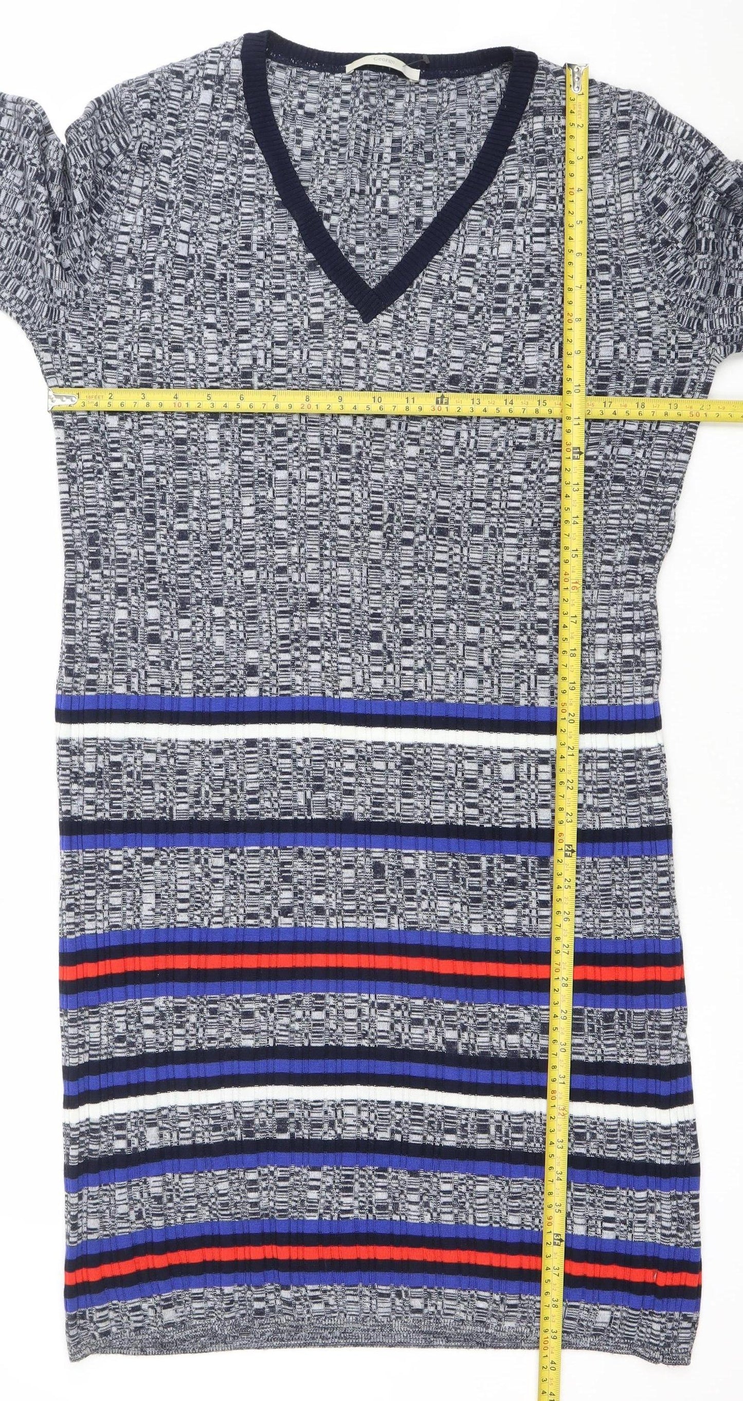 George Women Blue Striped Knee Length Bodycon Dress Size 18