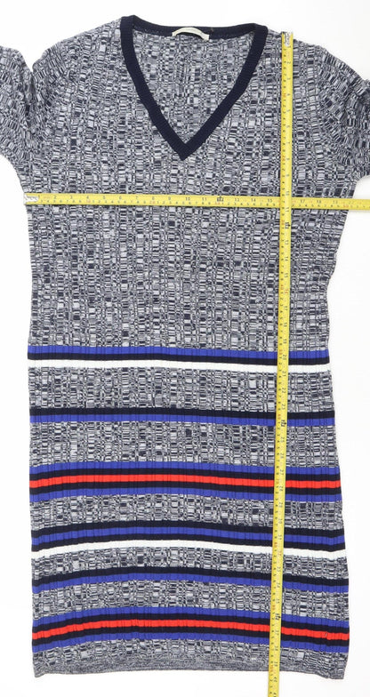 George Women Blue Striped Knee Length Bodycon Dress Size 18