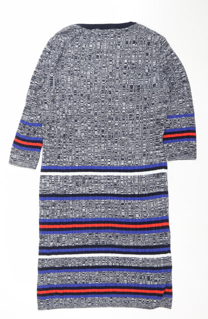 George Women Blue Striped Knee Length Bodycon Dress Size 18