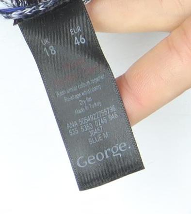 George Women Blue Striped Knee Length Bodycon Dress Size 18