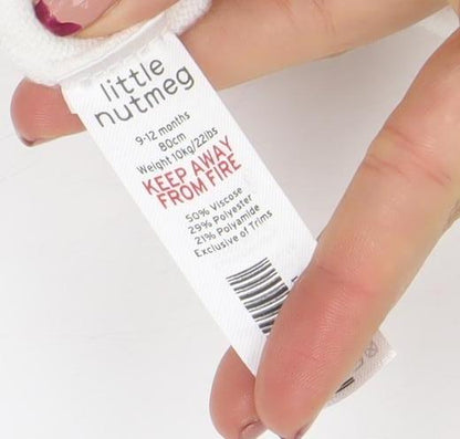 Little Nutmeg Girls White Collared Knit Fairy Dress 9-12 Months