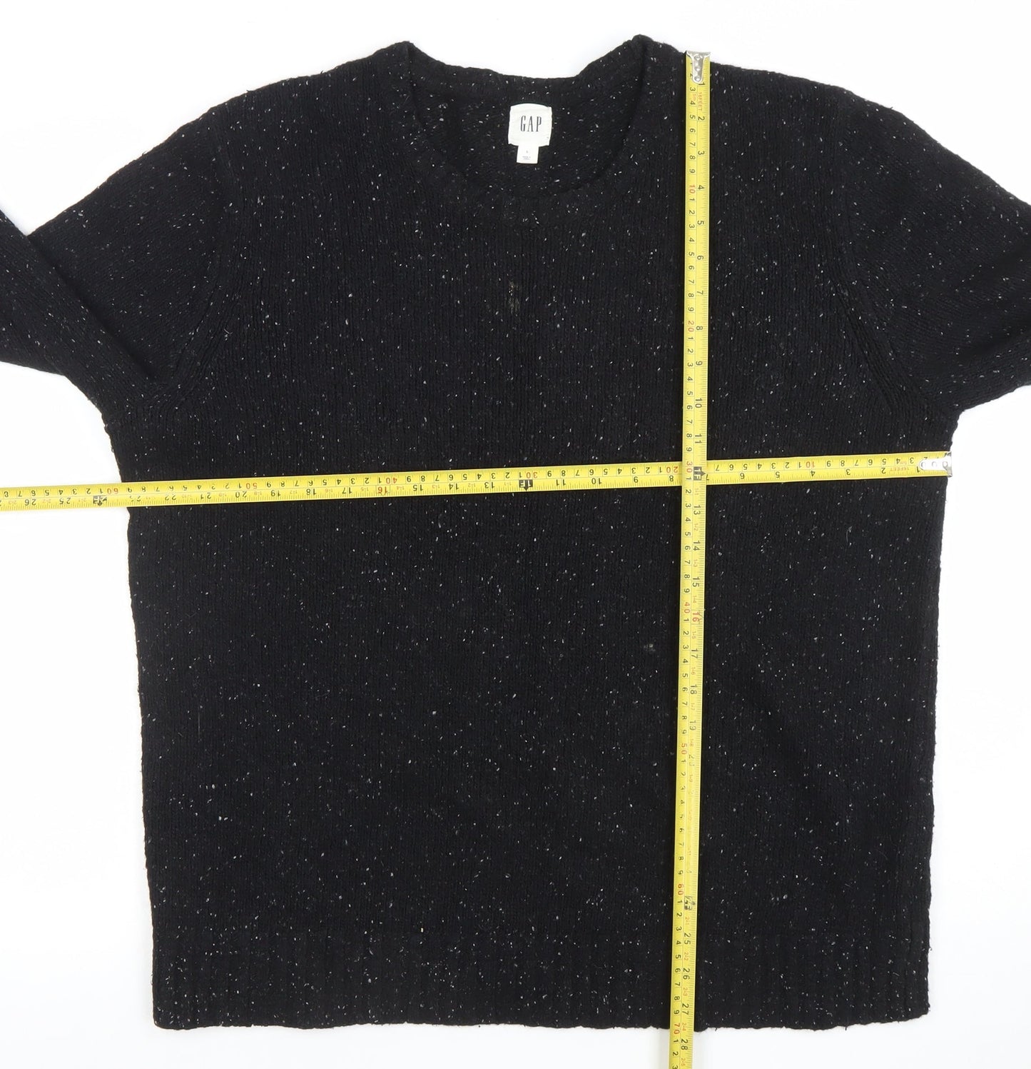 GAP Womens Black L Crew Neck Wool Cotton Knit Jumper