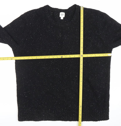 GAP Womens Black L Crew Neck Wool Cotton Knit Jumper