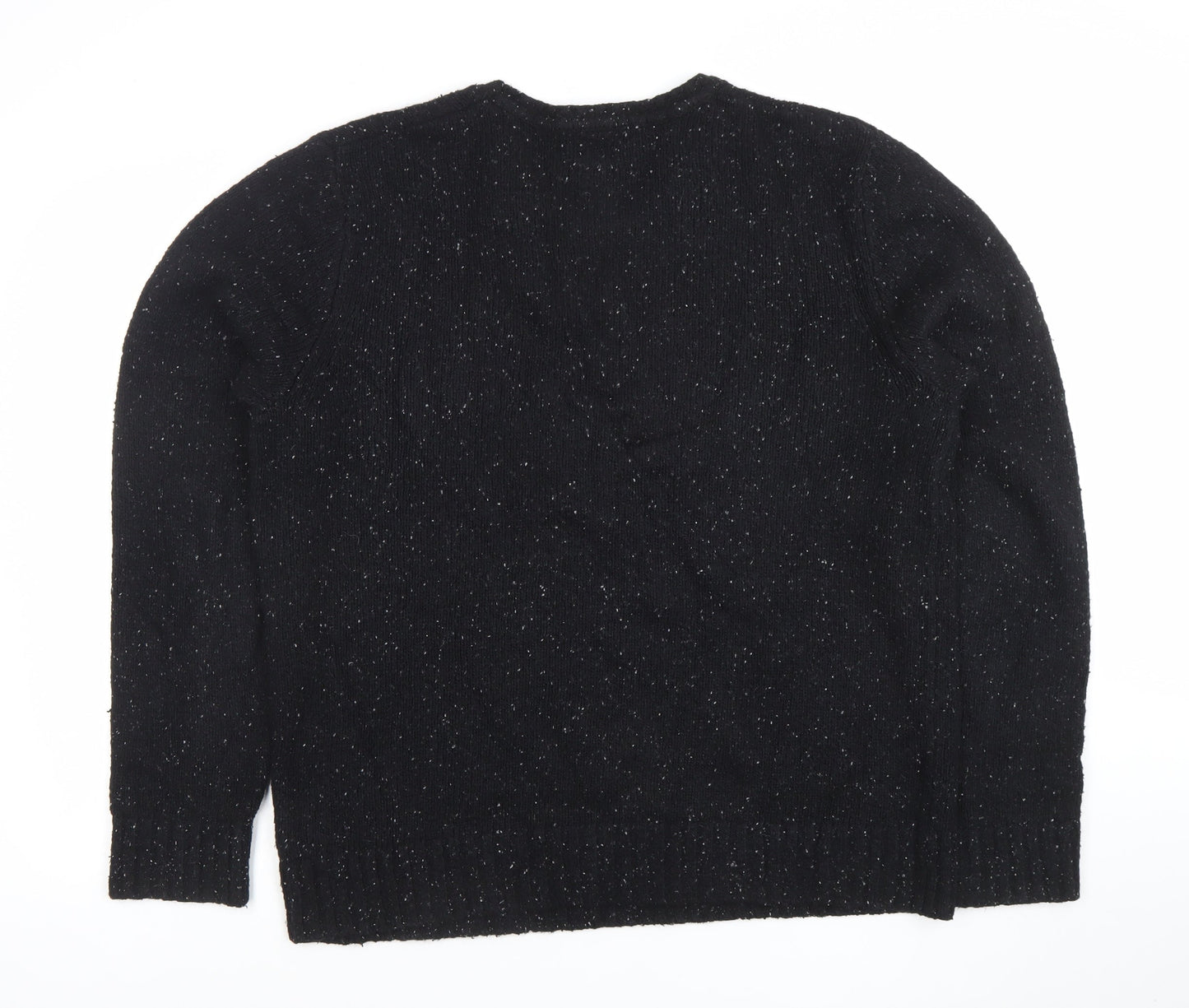 GAP Womens Black L Crew Neck Wool Cotton Knit Jumper