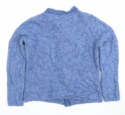 Honor Millburn Women Blue Cardigan Knit Medium 14-16 Acrylic Wool Blend