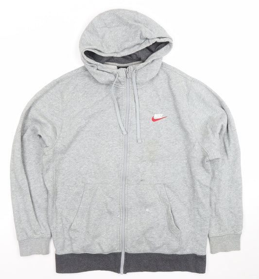 Mens UK Size L Nike Grey Full Zip Hoodie