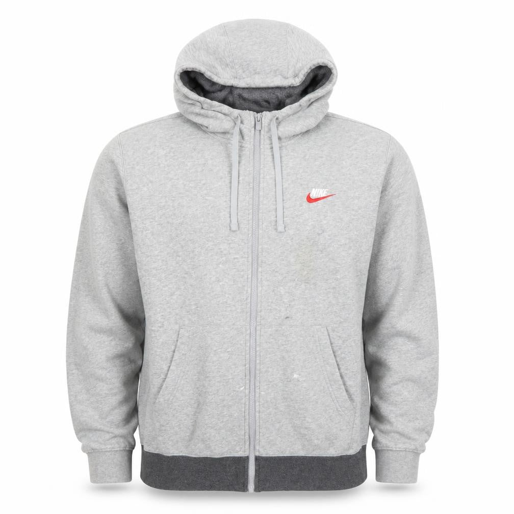 Mens UK Size L Nike Grey Full Zip Hoodie