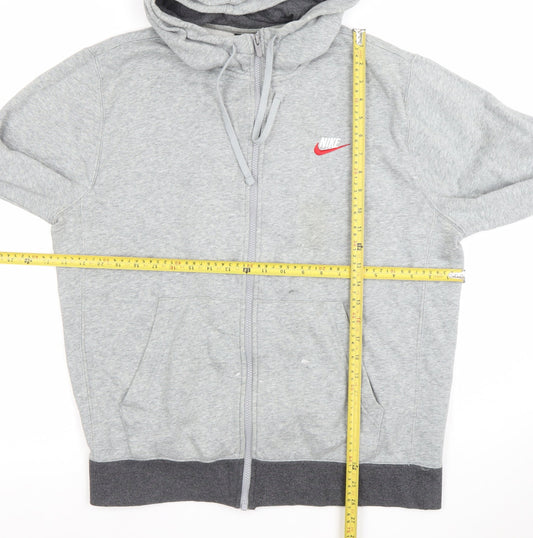 Mens UK Size L Nike Grey Full Zip Hoodie