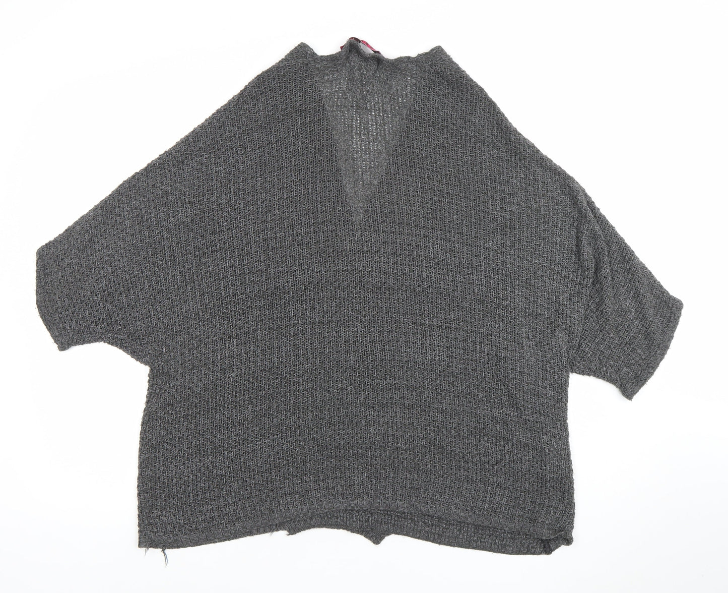 Boohoo Women's Grey Open Knit Short Sleeve Cardigan S