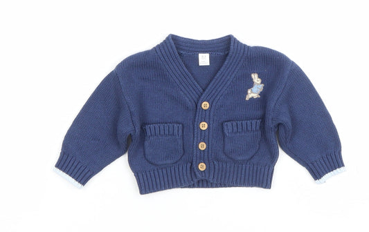 Marks and Spencer Blue Peter Rabbit Knit Baby Cardigan 0-3 Months