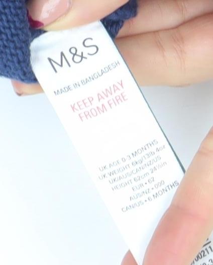 Marks and Spencer Blue Peter Rabbit Knit Baby Cardigan 0-3 Months