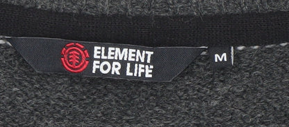 Element Men Grey Striped V-Neck Wool Blend Jumper Size M