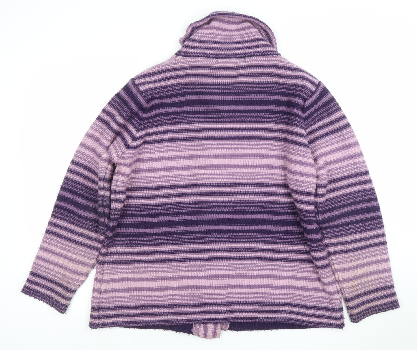 EWM Women’s Purple Striped Collared Cardigan XL 22-24 Acrylic Knit