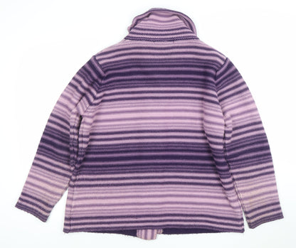 EWM Women’s Purple Striped Collared Cardigan XL 22-24 Acrylic Knit