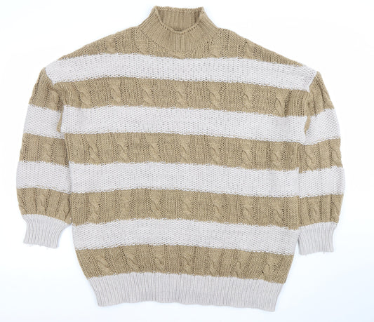 Womens UK Size S PRETTYLITTLETHING Beige Pullover Jumper