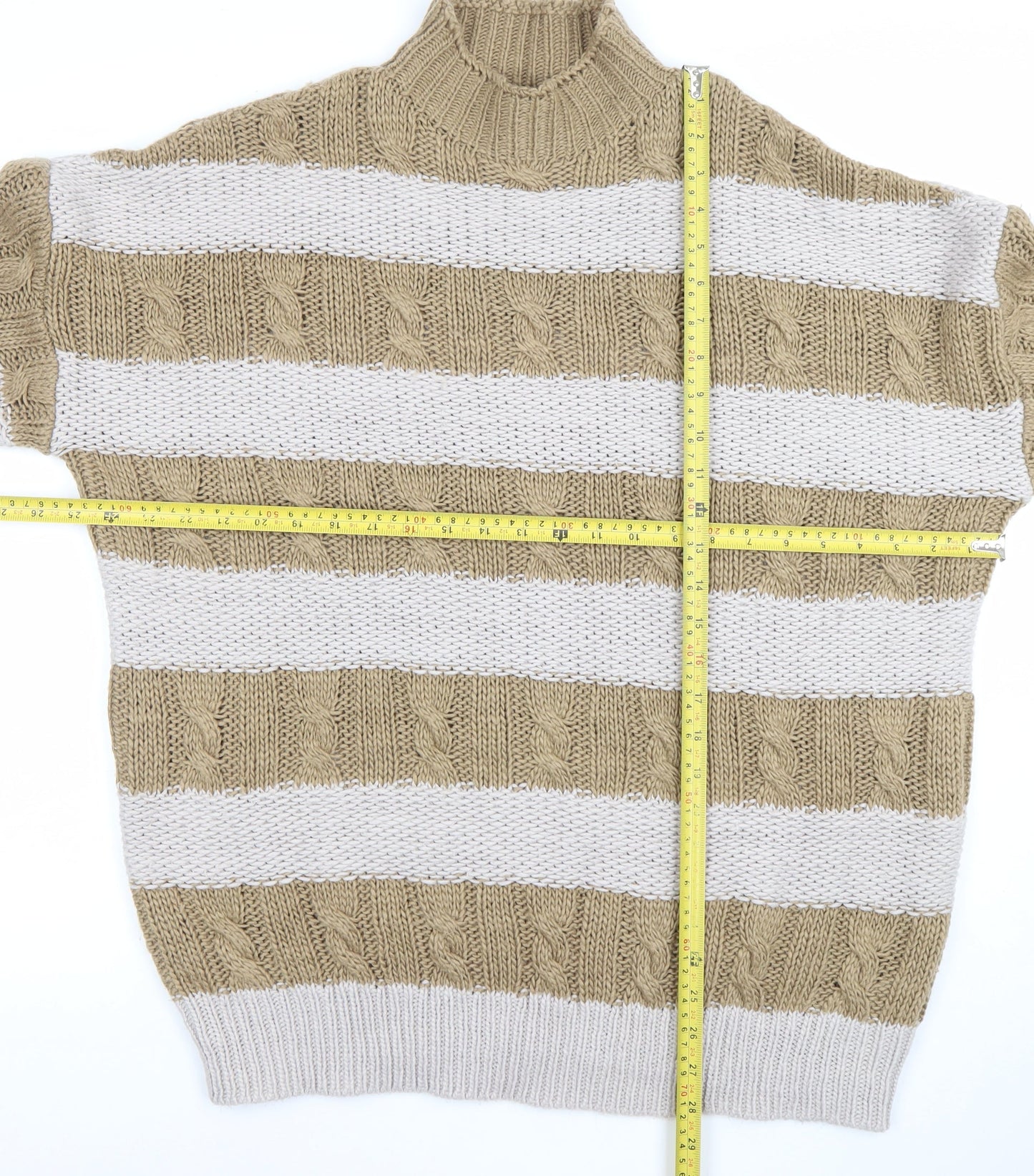 Womens UK Size S PRETTYLITTLETHING Beige Pullover Jumper