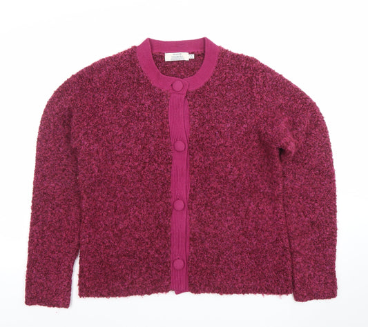 Honor Millburn Women's Purple M Cardigan Wool Blend Knit