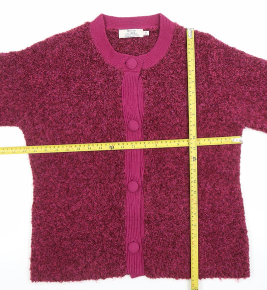 Honor Millburn Women's Purple M Cardigan Wool Blend Knit