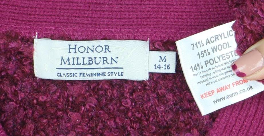 Honor Millburn Women's Purple M Cardigan Wool Blend Knit
