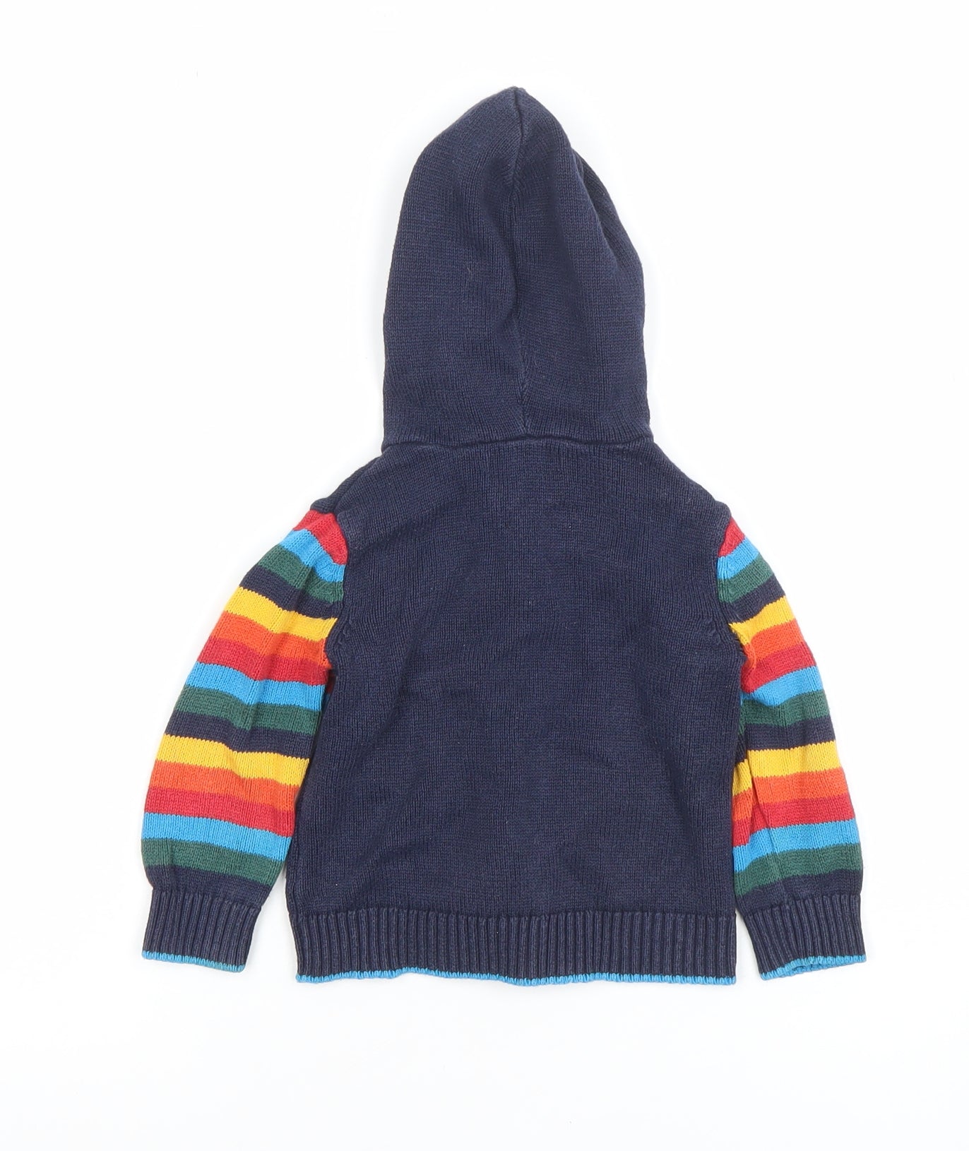 Bluezoo Unisex Baby Navy Dinosaur Knit Hooded Full Zip Jumper 12-18 Months