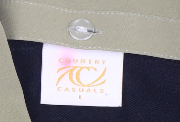 Country Casuals Women’s Black Floral Embroidered Collared Cardigan L