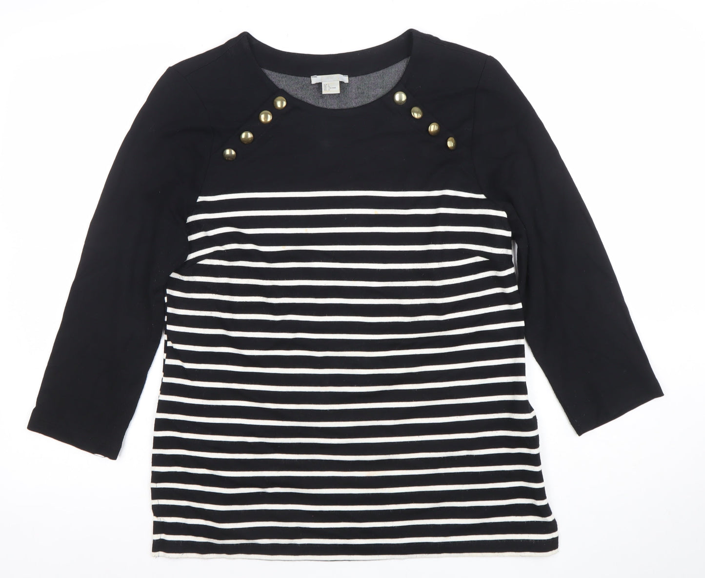 Womens UK Size 14 Zara Black Basic T-Shirt