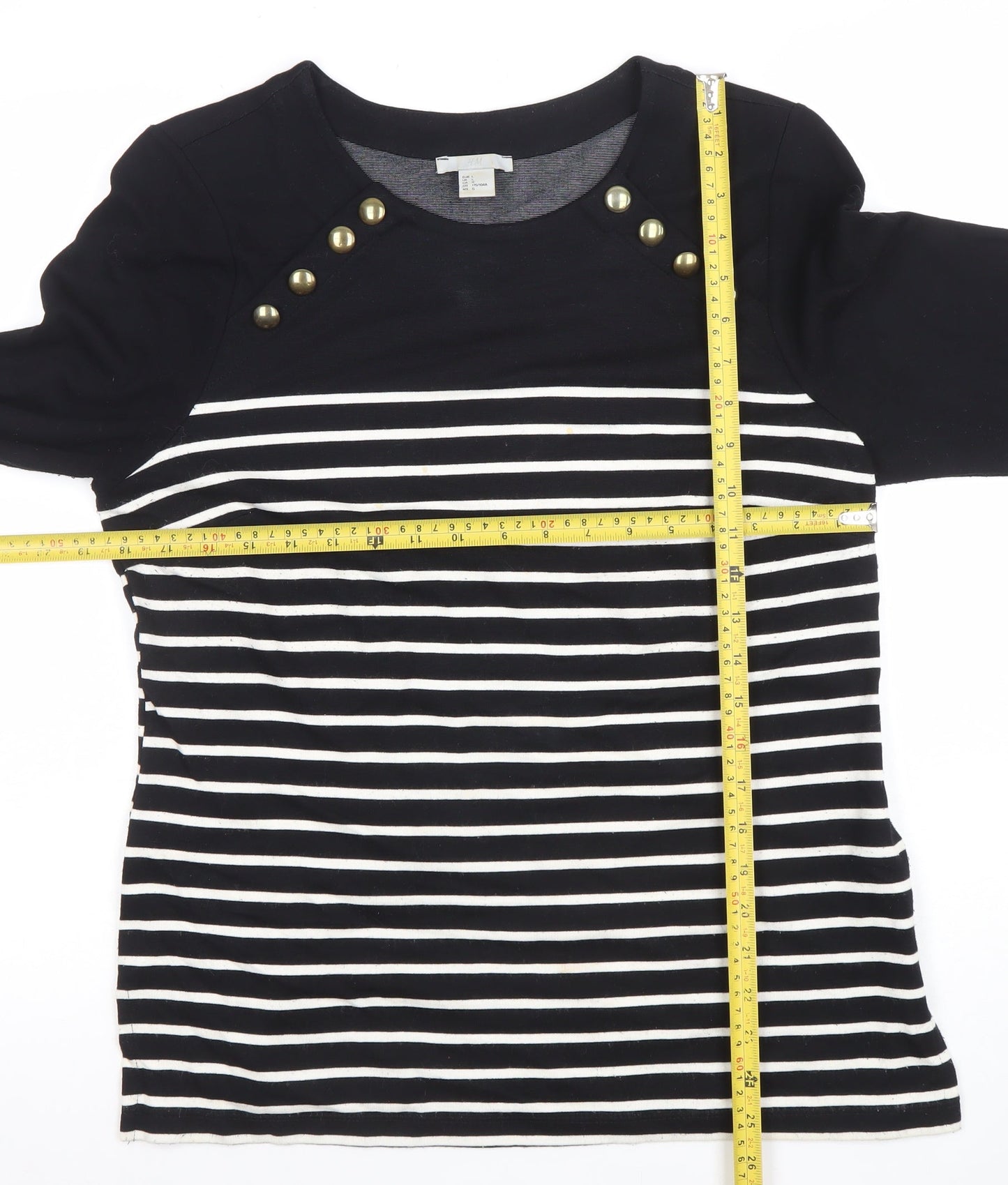 Womens UK Size 14 Zara Black Basic T-Shirt