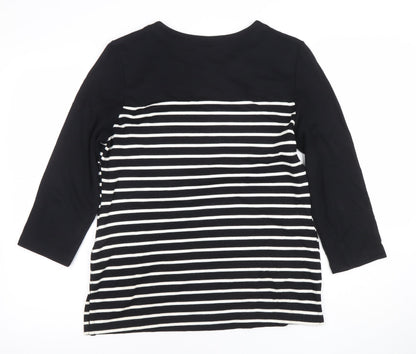 Womens UK Size 14 Zara Black Basic T-Shirt