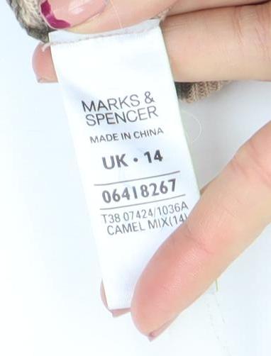 Womens UK Size 14 Marks and Spencer Brown Basic Blouse