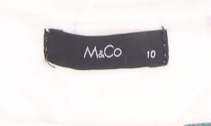 Womens UK Size 10 M&Co White Basic T-Shirt
