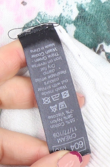 Womens UK Size 10 M&Co White Basic T-Shirt
