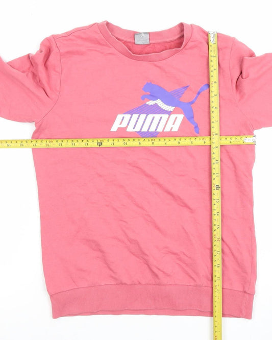 Puma Women Pink Crew Neck Long Sleeve Pullover Sweatshirt Size S