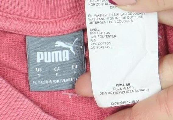 Womens UK Size S PUMA Pink Pullover Sweatshirt