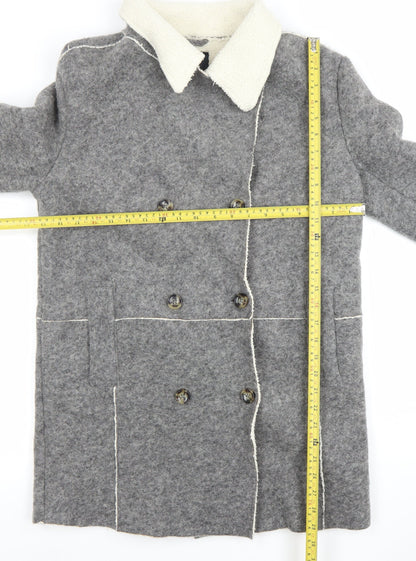 Womens UK Size M Zara Grey Pea Coat