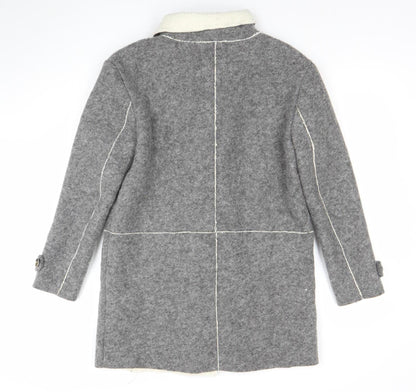 Womens UK Size M Zara Grey Pea Coat