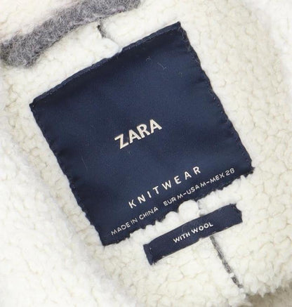 Womens UK Size M Zara Grey Pea Coat