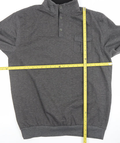 Mens UK Size 2XL J.J. Willis Grey Henley Sweatshirt