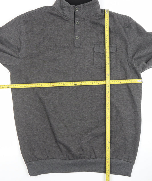 Mens UK Size 2XL J.J. Willis Grey Henley Sweatshirt